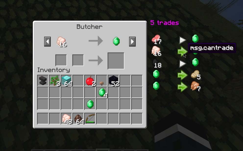 The EasierVillagerTrading mod