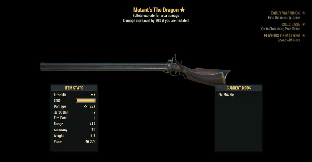 mutants the dragon best fallout 76 weapons